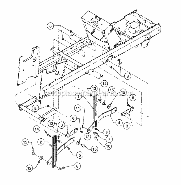 Implement Lift Hanger Diagram and Parts List for 2164 13A-264G100 Cub Cadet Lawn Tractor